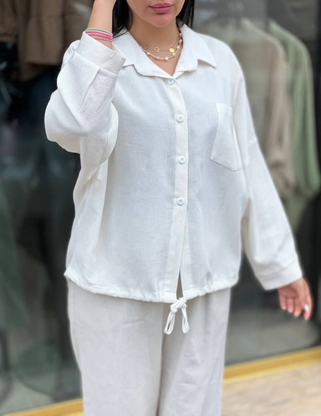 تونیک کنفی زنانه تابستانه رنگ سفید