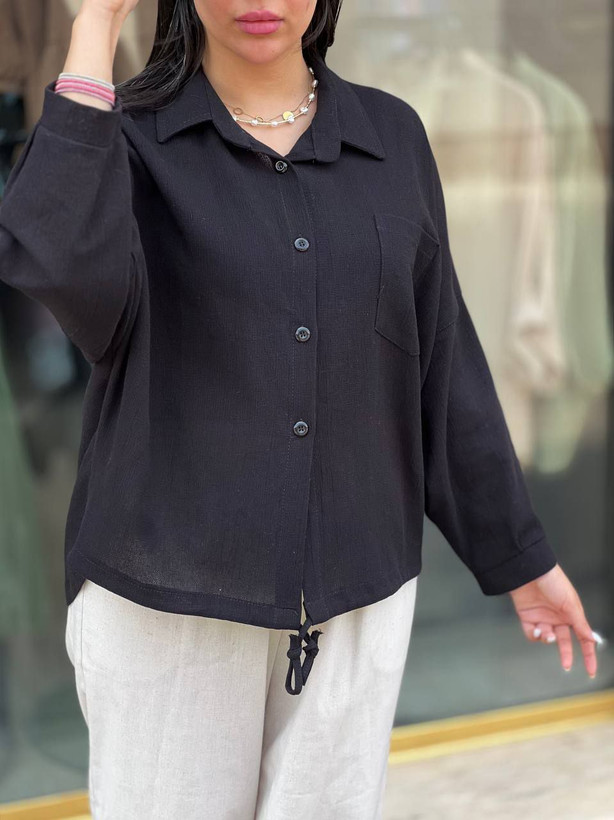 مانتو کنفی زنانه ریزشی رنگ مشکی