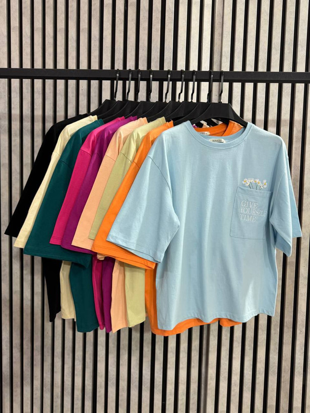 رنگبندی آبی کرم سرخابی سورمه ای... تیشرت پنبه ای زنانه