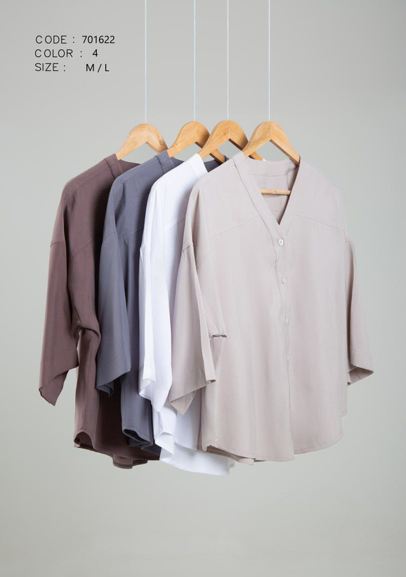 شومیز مانتو تابستانه پارچه لیوسل رنگهای موکا استخوانی طوسی سفید