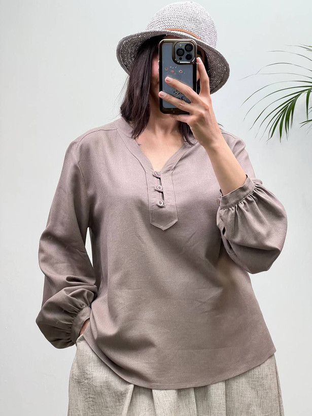 شومیز لنین دونخ زنانه لخت و ریزشی یقه دیپلمات فری سایز