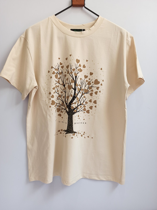 تیشرت زنانه وارداتی رنگ کرم