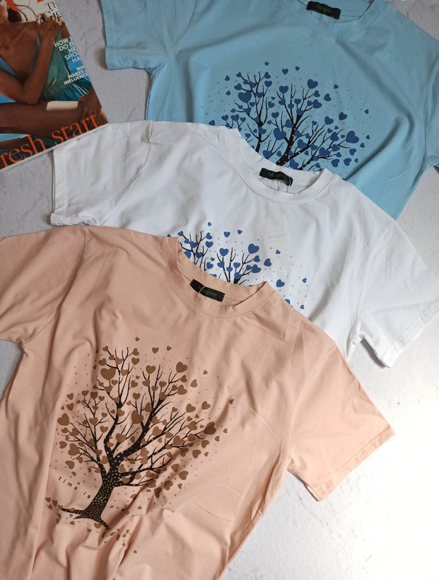 تیشرت زنانه وارداتی پنبه خارجی