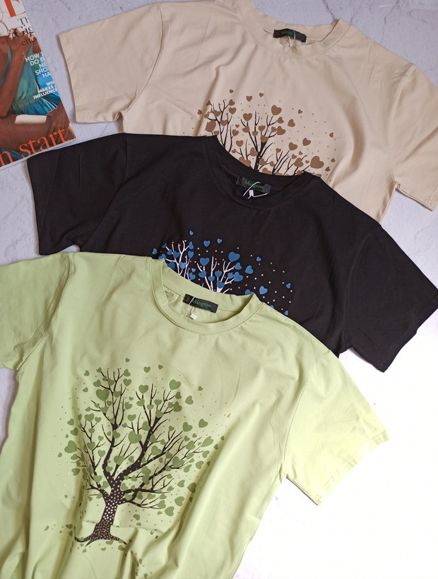 تیشرت زنانه وارداتی پنبه خارجی