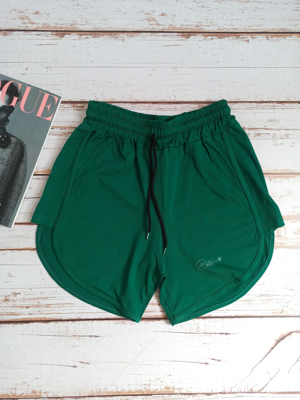 شورتک زنانه نخ پنبه فری سایز رنگ سبز تیره