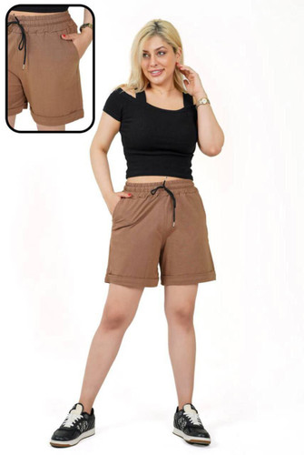 شورتک زنانه نخ پنبه پایین پاکتی