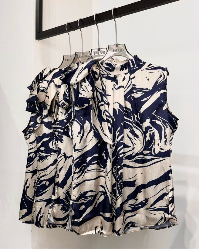 تاپ ساتن زنانه مناسب مهمانی طرح ابروبادی