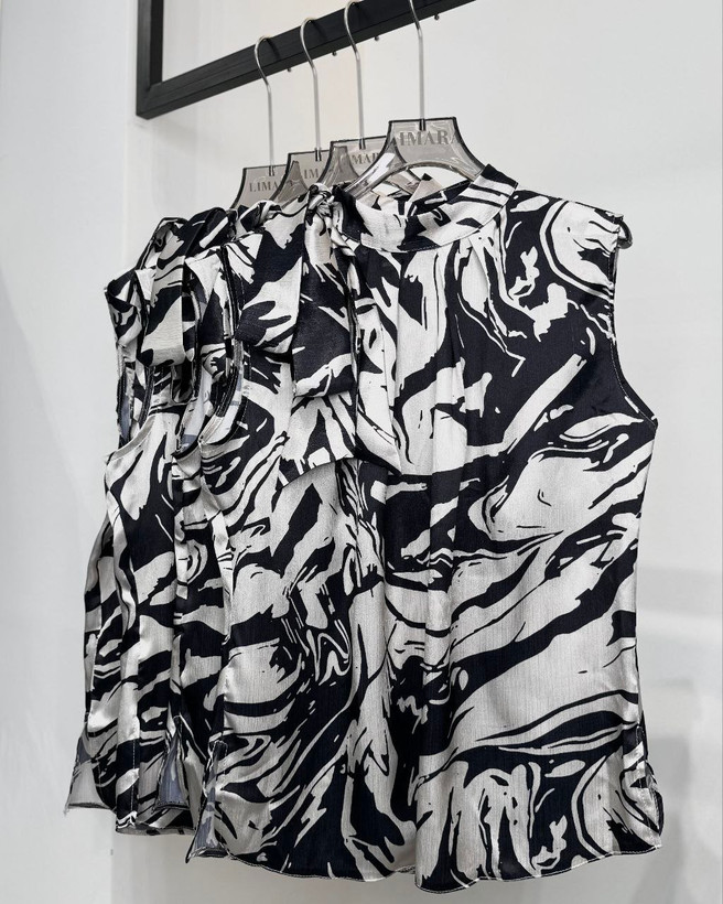 تاپ ساتن زنانه مناسب مهمانی استین حلقه ای