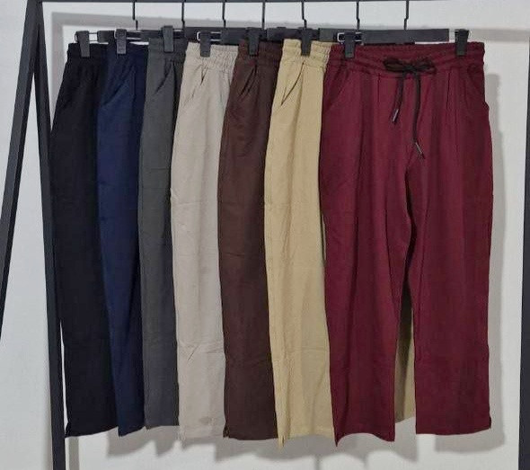 رنگبندی شلوار مام پنبه ای زنانه پایین چاک دار