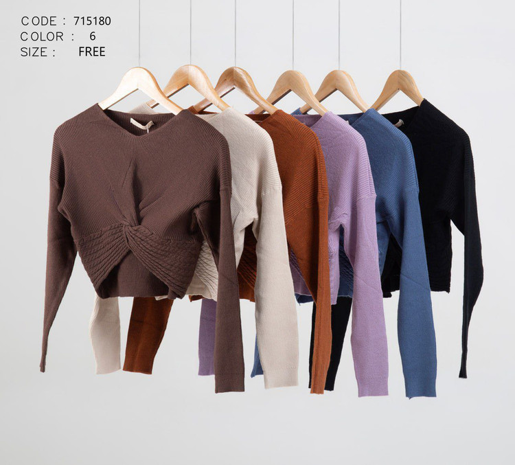 بلوز کراپ گره ای بافت زنانه