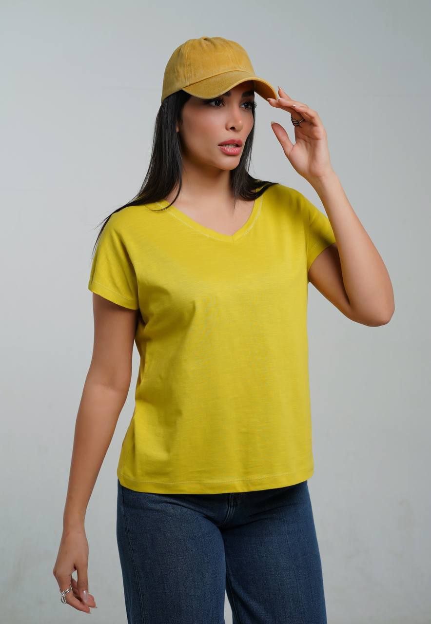 تیشرت زنانه یقه هفت پارچه اسلپ بسیار خنک و سبک