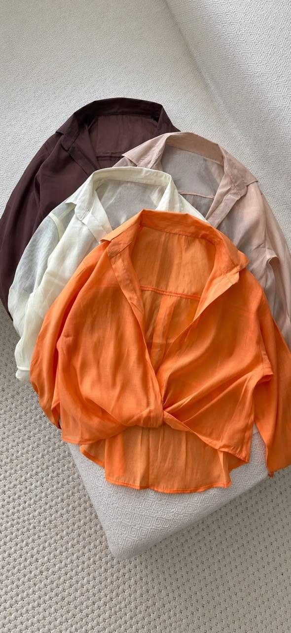 شومیز زنانه و دخترانه حریر شیشه ای مدل گره ای